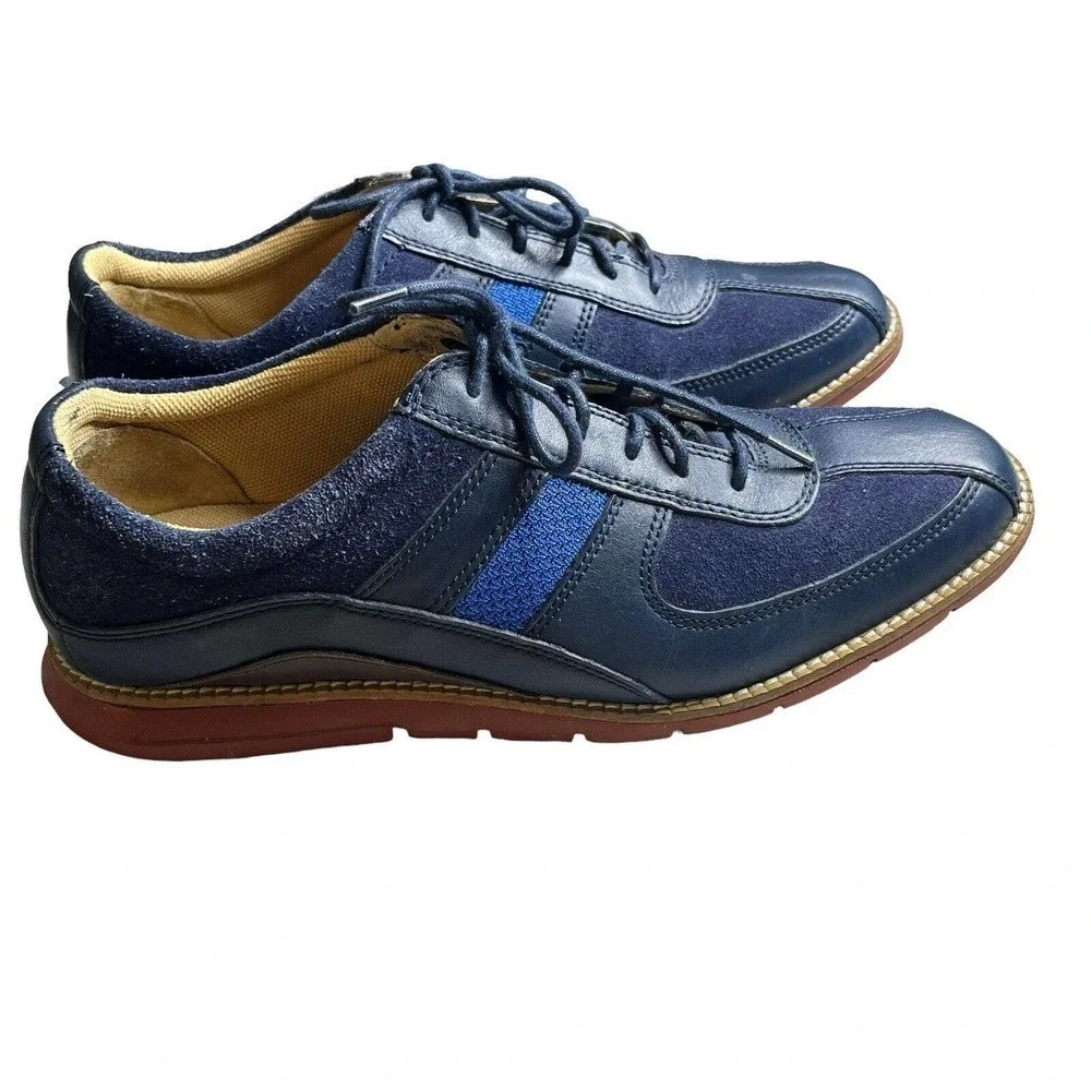 COLE Haan Grand OS Men's 7 M Oxford Suede Leather Blue Dress Shoes C12707